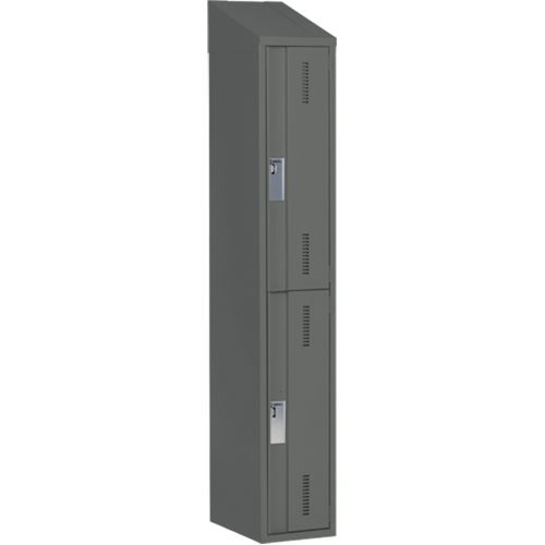 Concorde Heavy-Duty Lockers, 2 -tier, 12" x 18" x 78", Steel, Charcoal, Welded (Assembled) WestPier