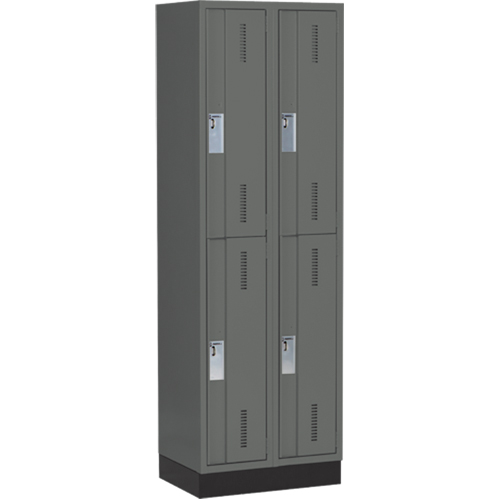Casiers robustes Concorde, 2 niveaux, Bloc de 2, 24" x 18" x 76", Acier, Charbon, Soud&eacute; (assembl&eacute;) WestPier