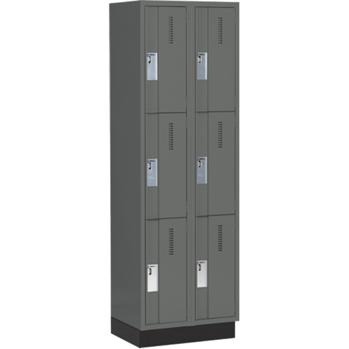 Casiers robustes Concorde, 3 niveaux, Bloc de 2, 24" x 18" x 76", Acier, Charbon, Soud&eacute; (assembl&eacute;) WestPier