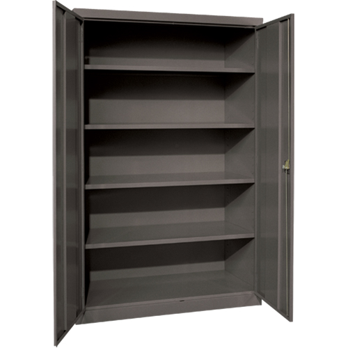 Armoires de rangement Hi-Boy profondes, Acier, 4 Tablettes, 72" h x 36" la x 24" P, Charbon WestPier
