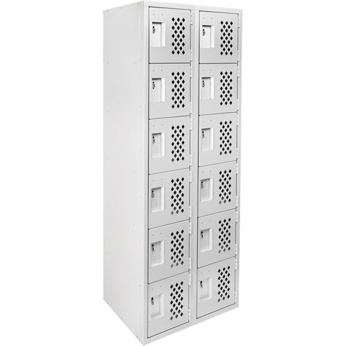 Clean Line Lockerettes, 6 -tier, Bank of 2, 18" x 72" x 12", Steel WestPier