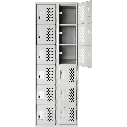 Clean Line Lockerettes, 6 -tier, Bank of 2, 18" x 72" x 12", Steel WestPier