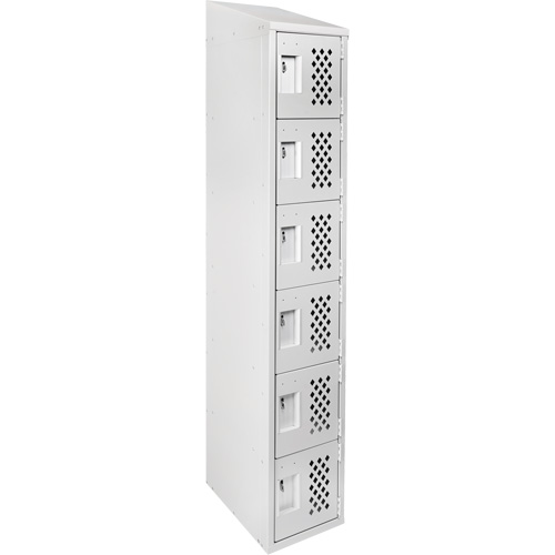 Assembled Lockerettes Clean Line Perforated Economy Lockers, 6 -tier, 18" x 72" x 12", Steel WestPier