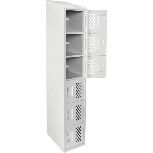 Assembled Lockerettes Clean Line Perforated Economy Lockers, 6 -tier, 18" x 72" x 12", Steel WestPier