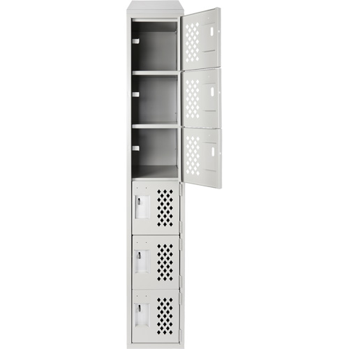 Assembled Lockerettes Clean Line Perforated Economy Lockers, 6 -tier, 18" x 72" x 12", Steel WestPier