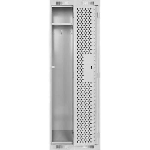 Clean Line Lockers, 2 -tier, 12" x 15" x 72", Steel, Grey, Rivet (Assembled), Perforated WestPier