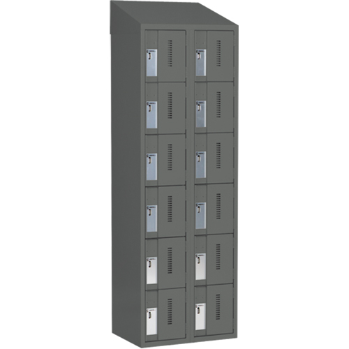 Casiers robustes Concorde, 6 niveaux, Bloc de 2, 24" x 18" x 78", Acier, Charbon, Soud&eacute; (assembl&eacute;) WestPier