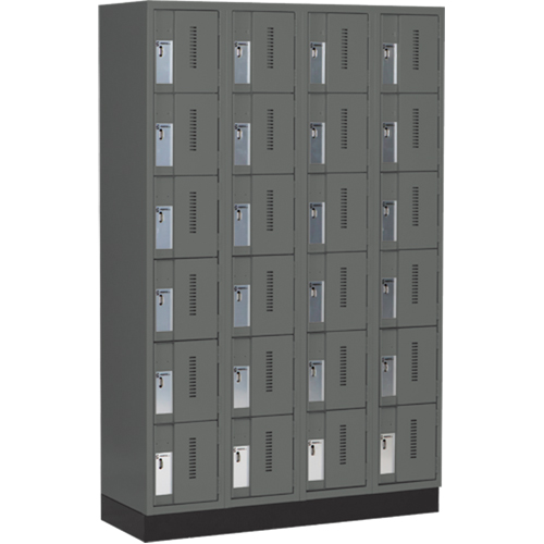 Casiers robustes Concorde, 6 niveaux, Bloc de 4, 48" x 18" x 76", Acier, Charbon, Soud&eacute; (assembl&eacute;) WestPier