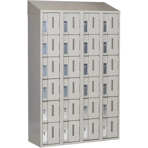 Concorde Heavy-Duty Lockers, 6 -tier, Bank of 4, 48" x 18" x 78", Steel, Grey, Welded (Assembled) WestPier