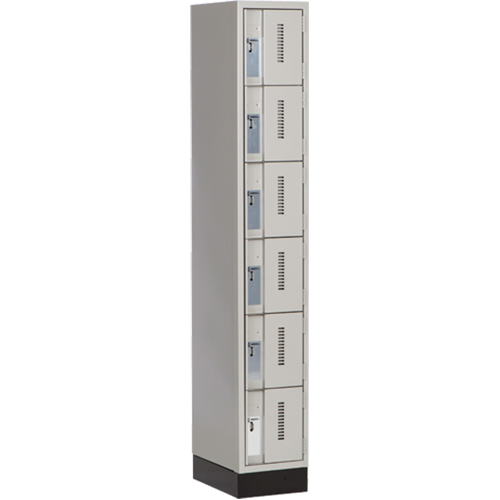 Concorde Heavy-Duty Lockers, 6 -tier, 12" x 18" x 76", Steel, Grey, Welded (Assembled) WestPier