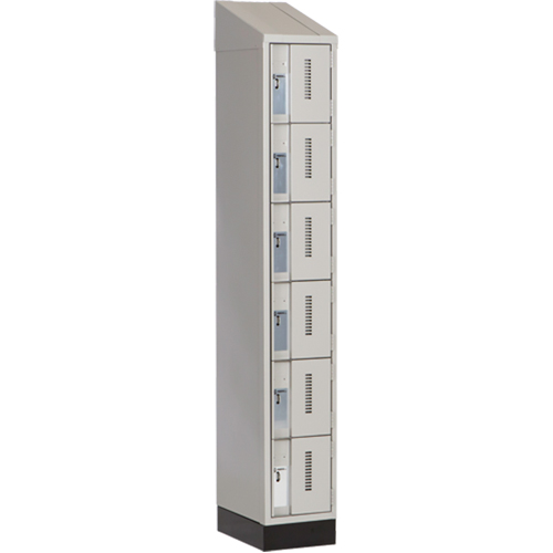 Concorde Heavy-Duty Lockers, 6 -tier, 12" x 18" x 82", Steel, Grey, Welded (Assembled) WestPier