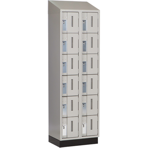 Concorde Heavy-Duty Lockers, 6 -tier, Bank of 2, 24" x 18" x 82", Steel, Grey, Welded (Assembled) WestPier