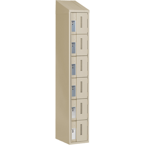Concorde Heavy-Duty Lockers, 6 -tier, 12" x 18" x 78", Steel, Beige, Welded (Assembled) WestPier