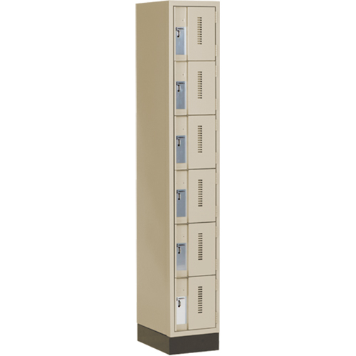 Concorde Heavy-Duty Lockers, 6 -tier, 12" x 18" x 76", Steel, Beige, Welded (Assembled) WestPier