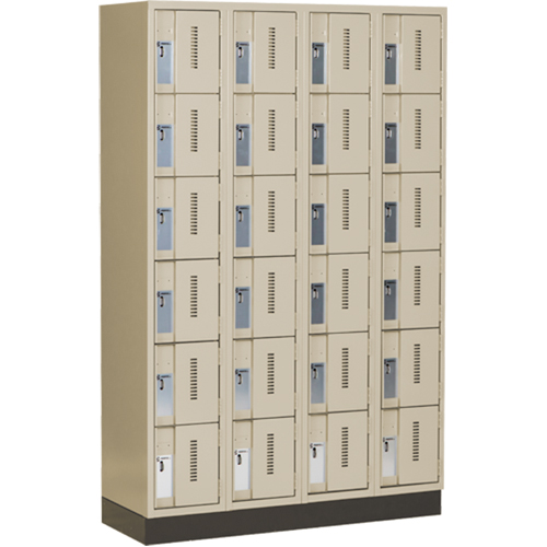 Concorde Heavy-Duty Lockers, 6 -tier, Bank of 4, 48" x 18" x 76", Steel, Beige, Welded (Assembled) WestPier