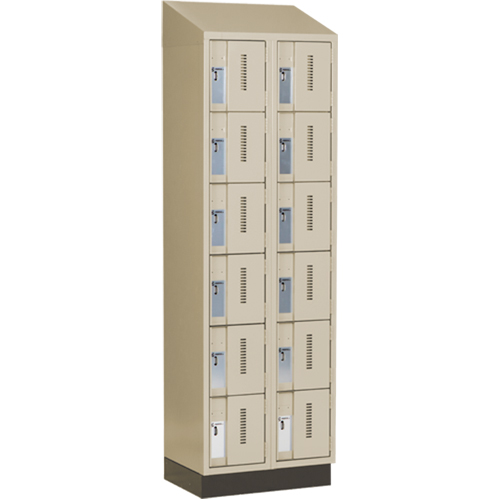 Concorde Heavy-Duty Lockers, 6 -tier, Bank of 2, 24" x 18" x 82", Steel, Beige, Welded (Assembled) WestPier