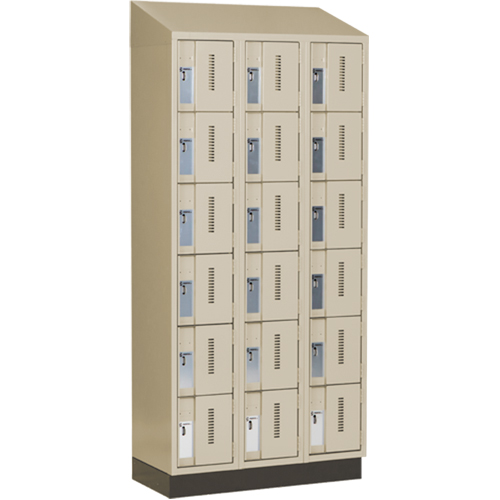 Concorde Heavy-Duty Lockers, 6 -tier, Bank of 3, 36" x 18" x 82", Steel, Beige, Welded (Assembled) WestPier