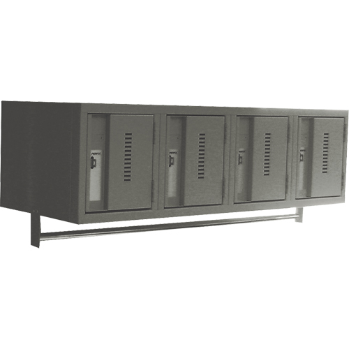 Wall Hung Lockers - Heavy Duty, Bank of 4, 18" x 12" x 12", Steel WestPier