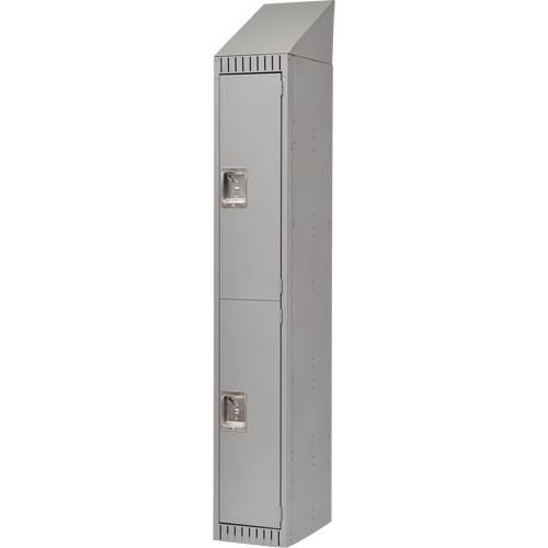 Lockers, 2 -tier, 12" x 18" x 82", Steel, Grey, Knocked Down WestPier