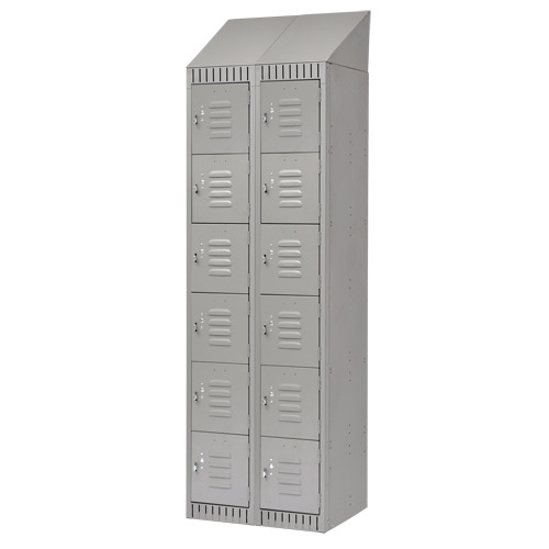 Casiers, 6 niveaux, Bloc de 2, 24" x 18" x 82", Acier, Gris, D&eacute;mont&eacute; WestPier