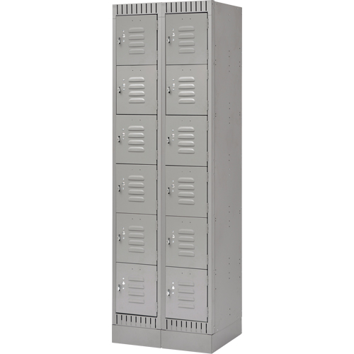 Casiers, 6 niveaux, Bloc de 2, 24" x 18" x 76", Acier, Gris, D&eacute;mont&eacute; WestPier