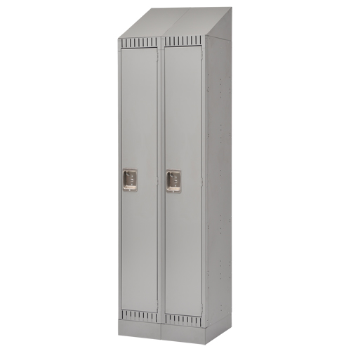 Lockers, Bank of 2, 24" x 18" x 86", Steel, Grey, Knocked Down WestPier