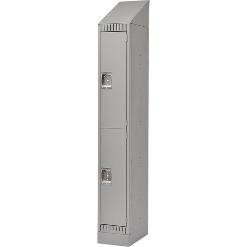 Assembled Lockers, 2 -tier, 12" x 18" x 72", Steel, Grey, Rivet (Assembled) WestPier