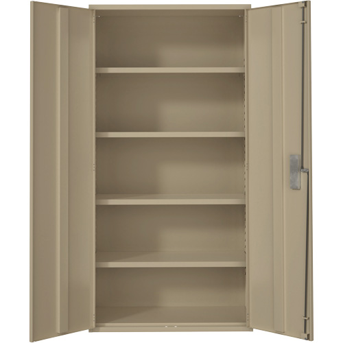 Armoire de rangement Hi-Boy, Acier, 4 Tablettes, 72" h x 36" la x 18" P, Beige WestPier