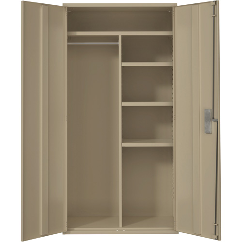 Armoire de rangements combin&eacute;s, Acier, 6 Tablettes, 72" h x 36" la x 18" P, Beige WestPier