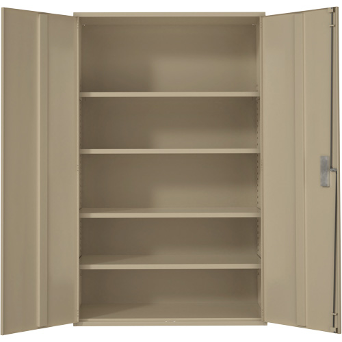 Armoire de rangement Hi-Boy tr&egrave;s large, Acier, 4 Tablettes, 72" h x 48" la x 24" P, Beige WestPier