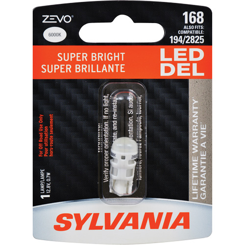 168 Zevo&reg; Mini Automotive Bulb, LED, 0.7 W, White WestPier