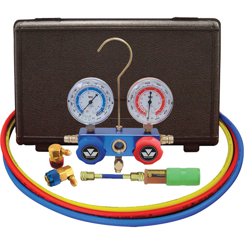 Ensemble de manom&egrave;tre &agrave; collecteur &agrave; deux voies pour l'automobile R134A avec mini injecteur de colorant WestPier