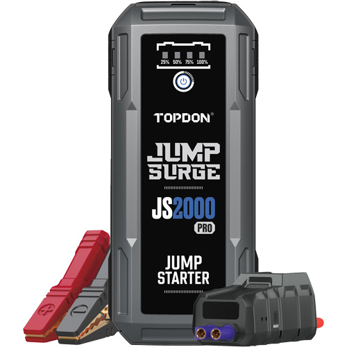 D&eacute;marreur de secours, banque d'alimentation et lampe de poche JumpSurge2000Pro &agrave; 2500 A de pointe WestPier