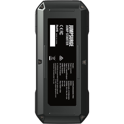 D&eacute;marreur de secours, banque d'alimentation et lampe de poche JumpSurge2000Pro &agrave; 2500 A de pointe WestPier