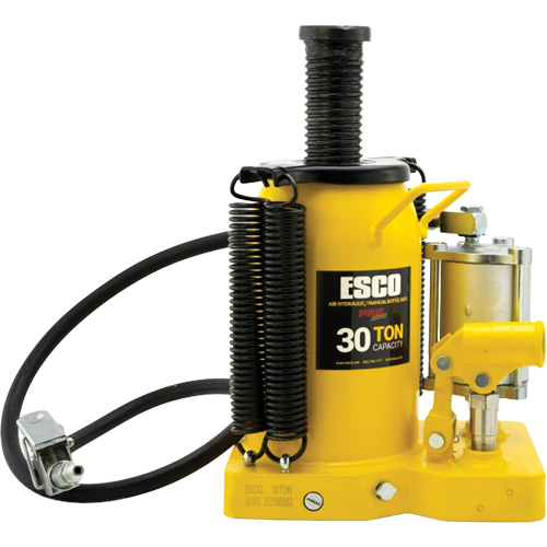 Cric-bouteille de s&eacute;rie Pro, 30 tonnes, Air comprim&eacute;/hydraulique, 20" Hauteur &eacute;lev&eacute;e WestPier
