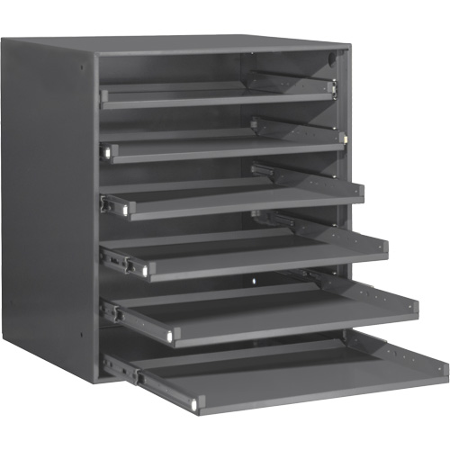Armoire de rangement &agrave; cloisons, Acier, 6 compartiments, 20-5/16" la x 15-15/16" p, 21-7/8" h, Gris WestPier