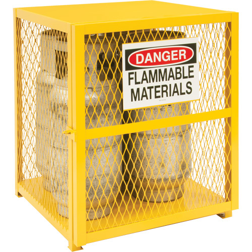 Gas Cylinder Storage Cabinet, 4 Cylinder Capacity, 30" W x 30" D x 35" H, Yellow WestPier