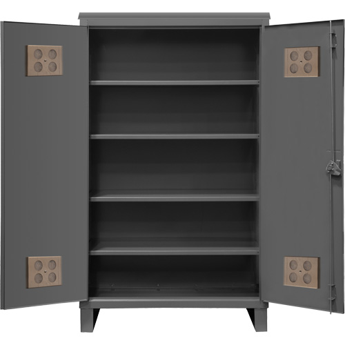 Heavy-Duty Outdoor Cabinet, Steel, 4 Shelves, 78" H x 60" W x 24" D, Grey WestPier