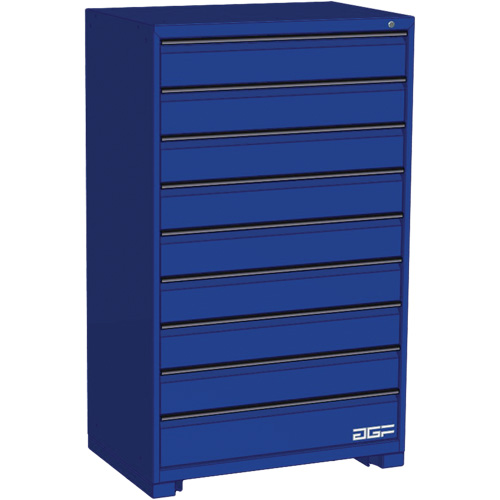 Armoire &agrave; tiroirs modulaire, 9 tiroirs, 36" la x 24" p x 60" h, Bleu WestPier