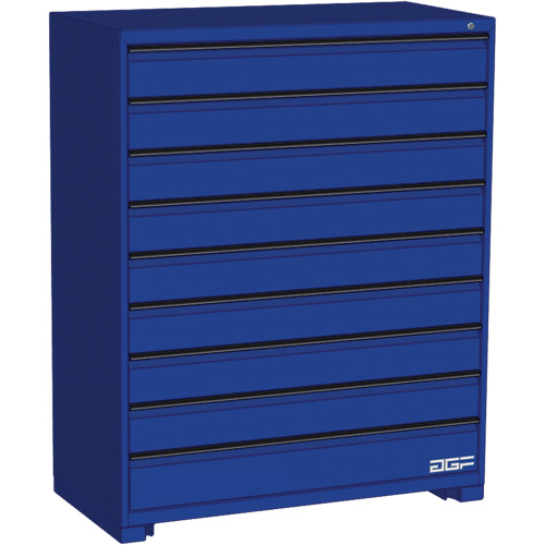Armoire &agrave; tiroirs modulaire, 9 tiroirs, 48" la x 24" p x 60" h, Bleu WestPier