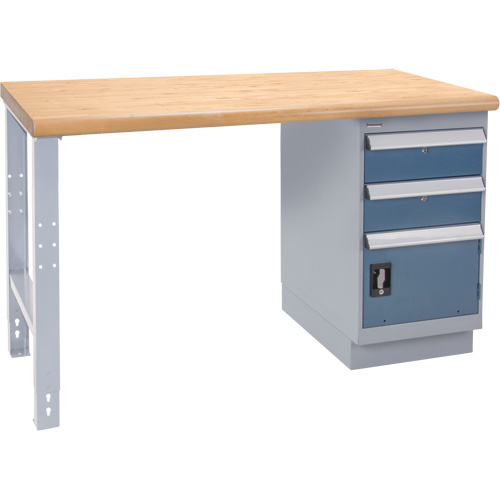 &eacute;tabli industriel, Porte a/combinaison de tiroirs, Cap 1000 lb, 36" la x 72" p, 34" h WestPier