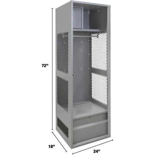 Casier pour &eacute;quipement, Acier, 24" la x 18" p x 72" h, Gris WestPier