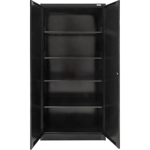 Armoire de rangement Hi-Boy, Acier, 4 Tablettes, 72" h x 36" la x 18" P, Noir WestPier