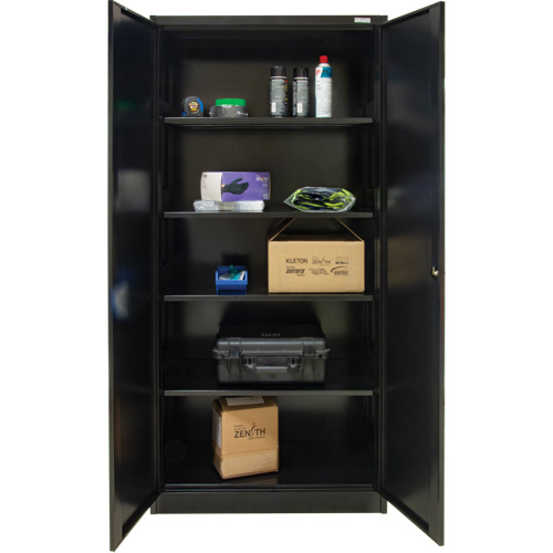 Armoire de rangement Hi-Boy, Acier, 4 Tablettes, 72" h x 36" la x 18" P, Noir WestPier