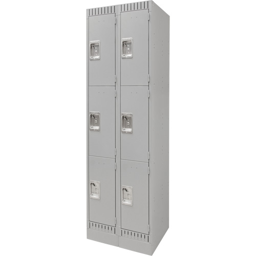 Casiers, 3 niveaux, Bloc de 2, 24" x 18" x 76", Acier, Gris, D&eacute;mont&eacute; WestPier