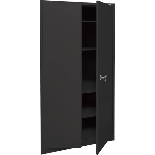 Armoire d'entreposage, Acier, 4 Tablettes, 78" h x 36" la x 24" P, Noir WestPier