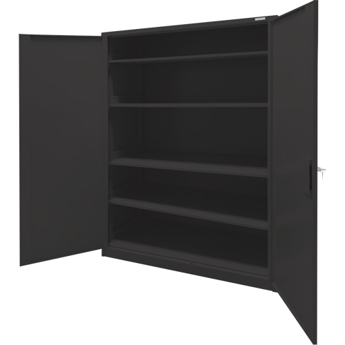 Armoire d'entreposage, Acier, 4 Tablettes, 78" h x 48" la x 24" P, Noir WestPier