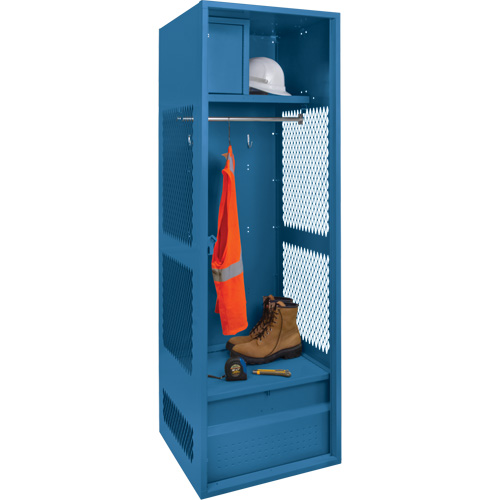 Casier pour &eacute;quipement, Acier, 24" la x 18" p x 72" h, Bleu fonc&eacute; WestPier