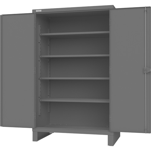 Cabinet with Recessed Pegboard Doors, Steel, 4 Shelves, 78" H x 48" W x 30" D, Grey WestPier
