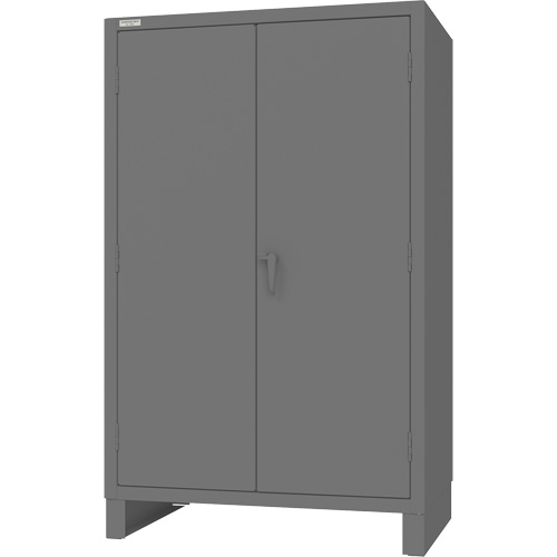Cabinet with Recessed Pegboard Doors, Steel, 4 Shelves, 78" H x 48" W x 30" D, Grey WestPier